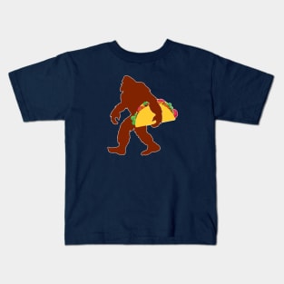 Funny Bigfoot Carrying Tacos Kids T-Shirt